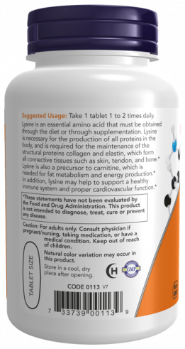 NOW L-Lysine 1000 mg, 100 таблеток