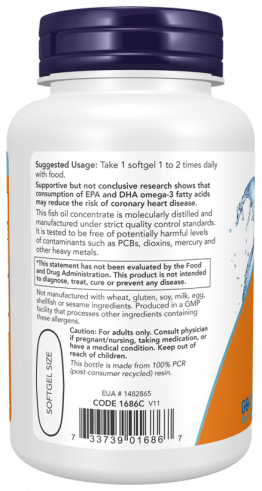 NOW Три-3D Омега, 90 капсул