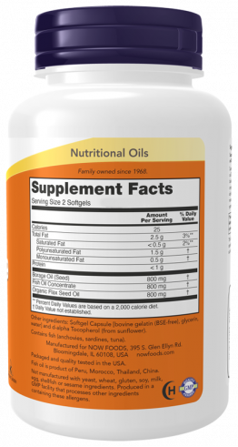NOW Super Omega 3-6-9 1200 mg, Супер Омега-3-6-9 1200 мг, 90 капсул