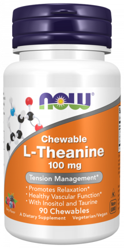 NOW L-Theanine 100 mg, L-Теанин 100 мг, 90 таблеток