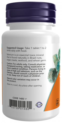 NOW Селен 100 мкг, 100 таблеток