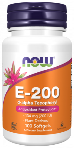 NOW Vitamin E-200, Витамин Е-200, 100 капсул