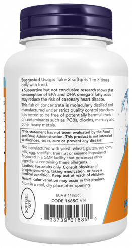 NOW Omega-3 Mini Gels Fish Oil, 180 капсул