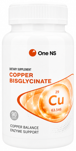 One NS Сopper bisglycinate, 90 капсул