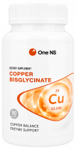 One NS Сopper bisglycinate, 90 капсул